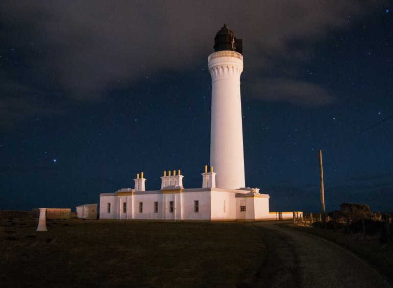 This is a shot I have been after for while now but it had been to windy for lengthy exposures. The other challenge was only a new moon in the sky filtered by clouds meant using atorch to manipulate the settings. Most notable challenge was focus. with the autofocus insuficient light to hang on then it was back to  good old fashioned manual focus - equally challenging with cross-hairs - but trial and error prevailed - I like the lick of cloud breaking up the starry backdrop. I learnt alot and am really starting to enjoy night photography full stop - there are some excellent results to be had.
